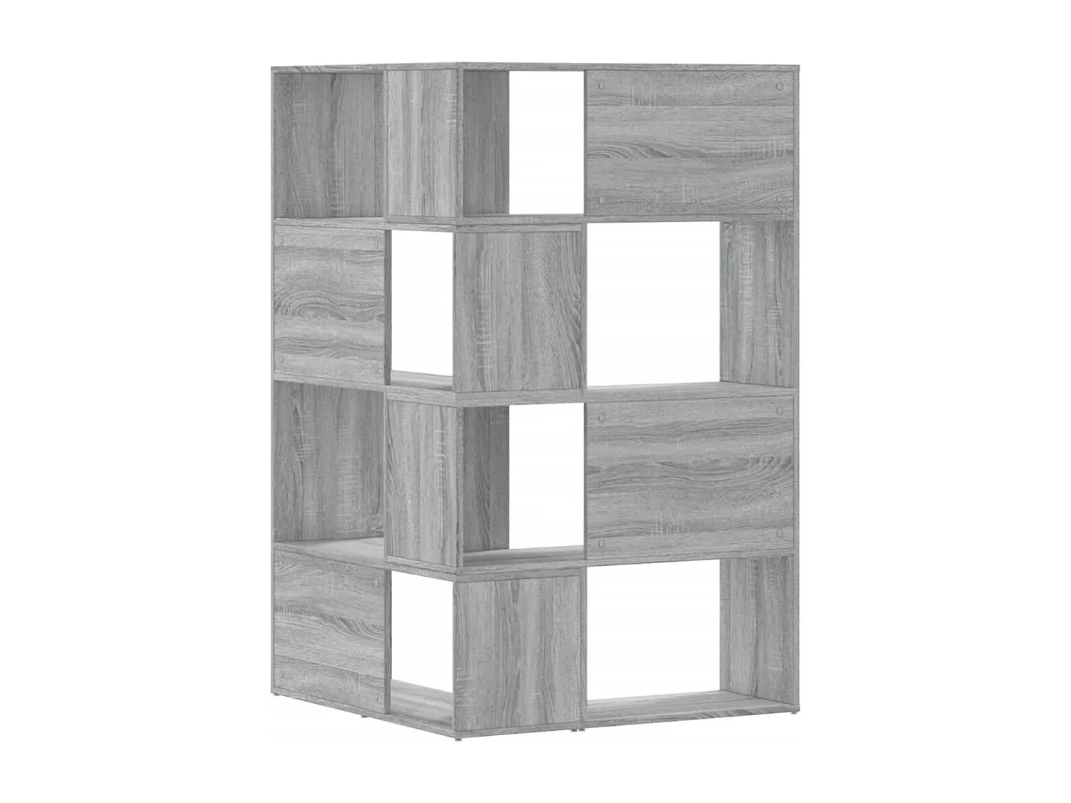 Sonoma Gray 4-laags hoekboekenkast van bewerkt hout