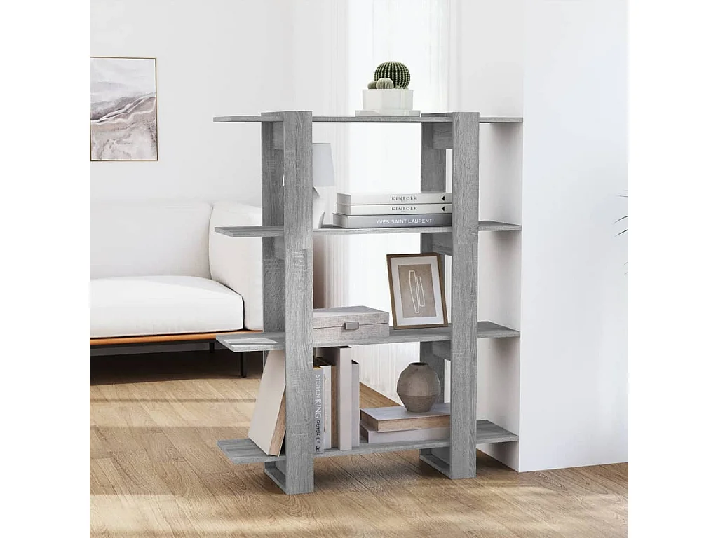 Bibliothèque/Séparateur de pièce Sonoma gris 100x30x123,5 cm