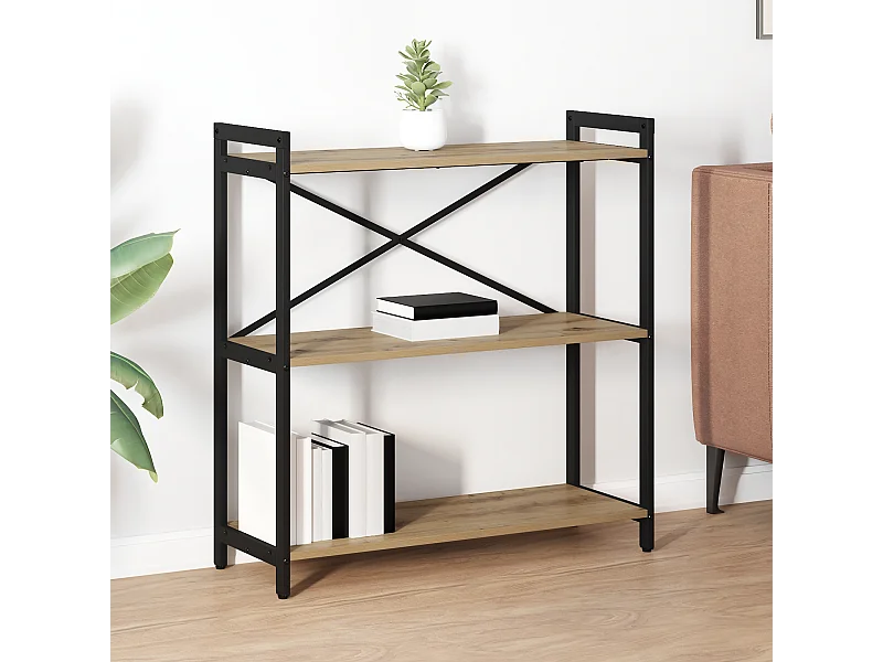 Bibliothèque chêne artisanal 80 x 30 x 83 cm Bois d'ingénierie