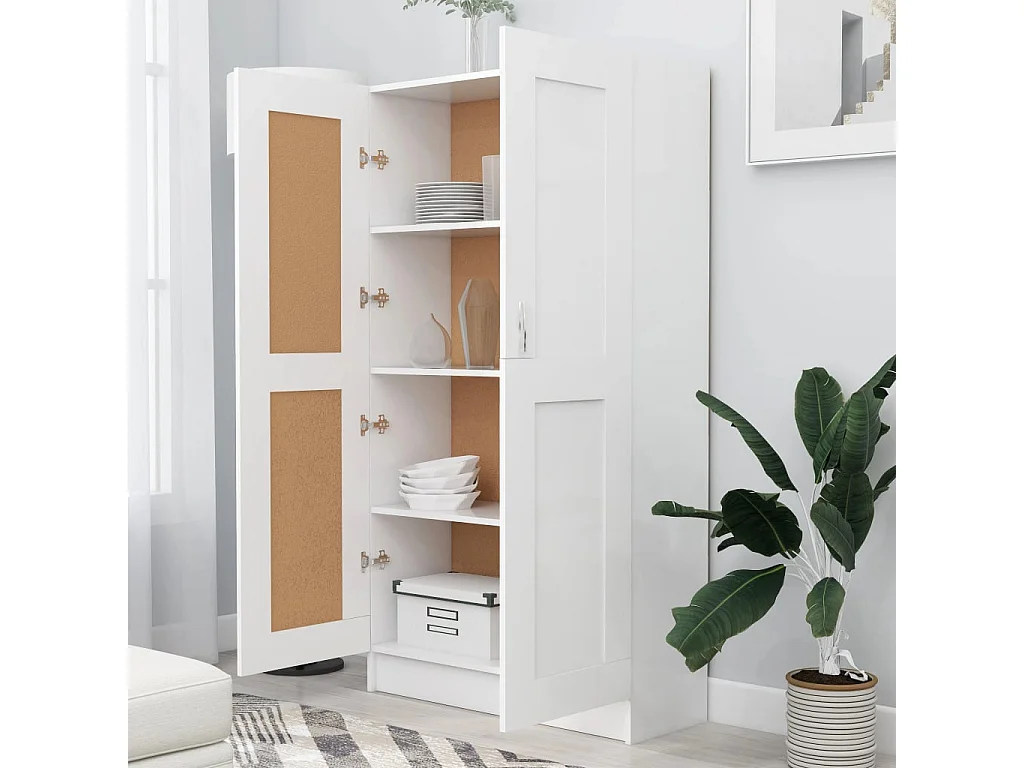 Bibliothèque Blanc 82,5x30,5x150 cm Bois d’ingénierie