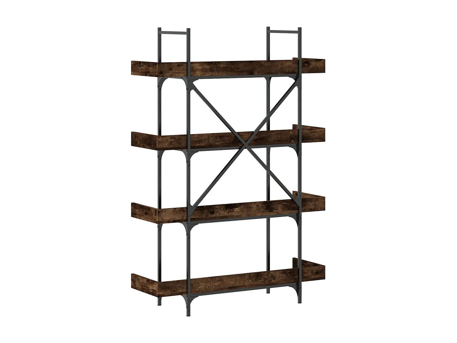 Libreria a 4 ripiani rovere affumicato 100x33x145,5 cm