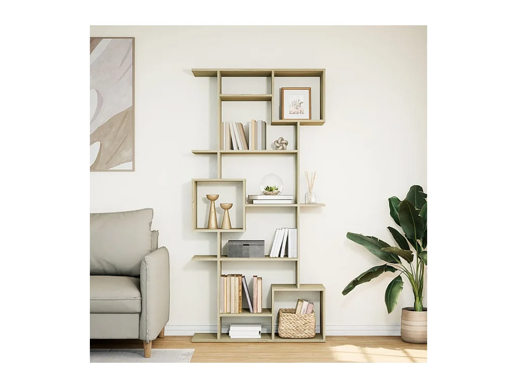 Bücherregal aus Sonoma-Eiche, 92 x 29 x 188 cm, Holzwerkstoff