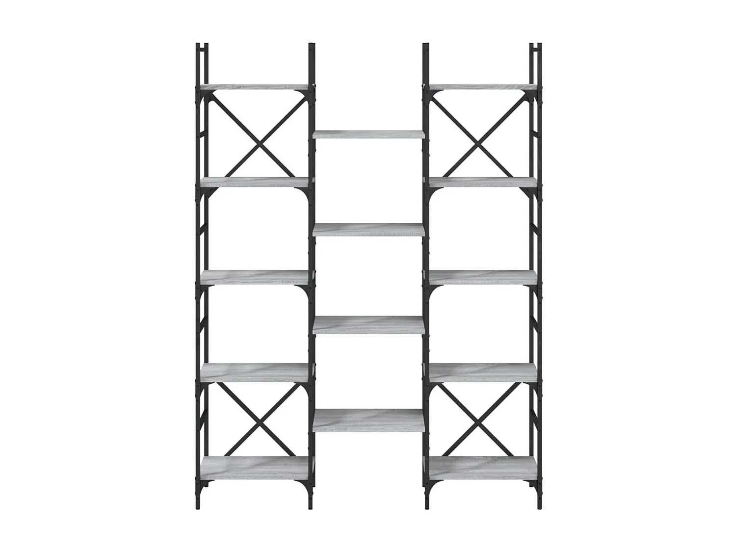 Bibliothèque sonoma gris 127,5x28,5x172,5 cm bois d'ingénierie