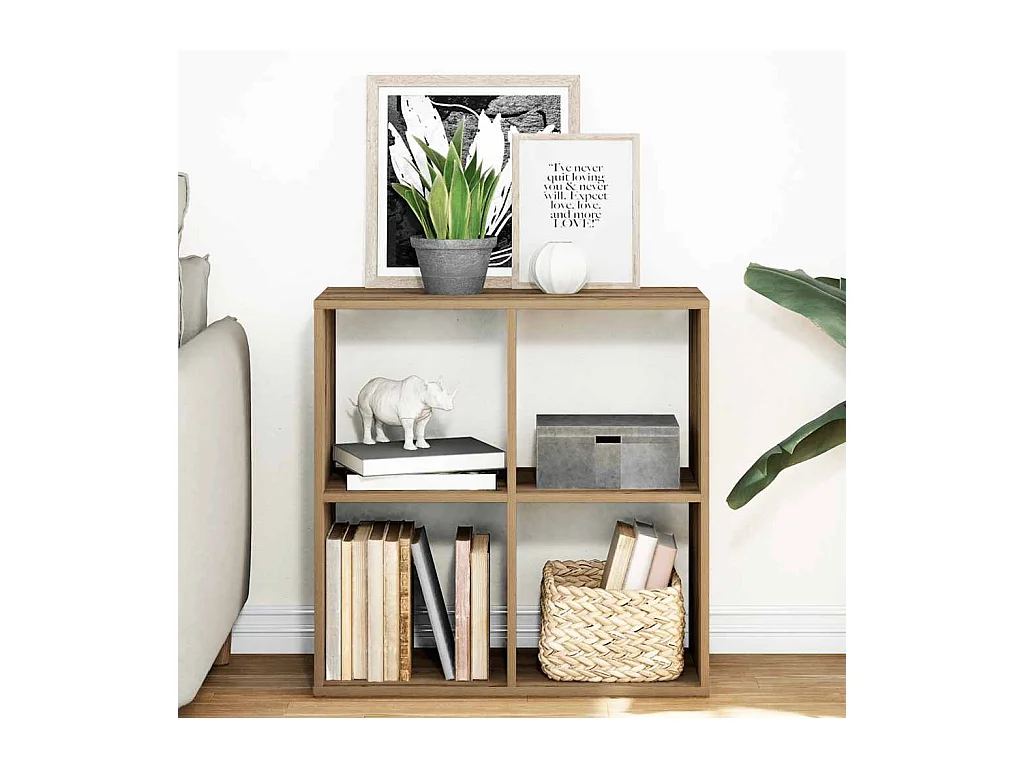 Étagère séparatrice de pièce chêne artisanal 69,5x29x69,5 cm