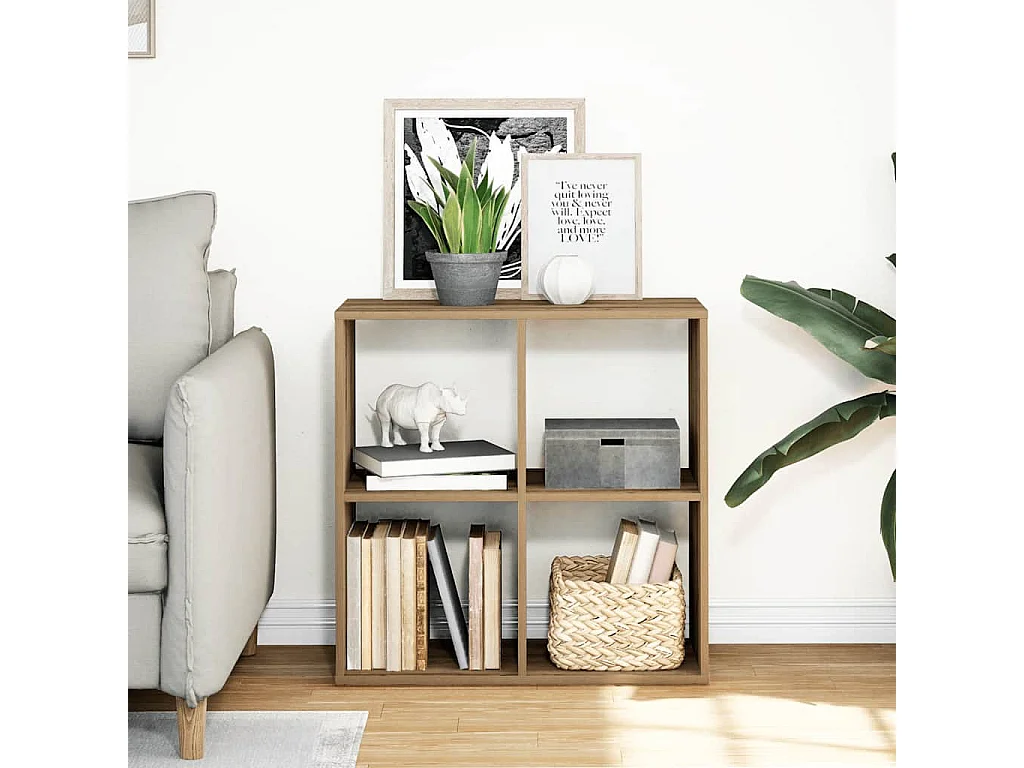 Étagère séparatrice de pièce chêne artisanal 69,5x29x69,5 cm