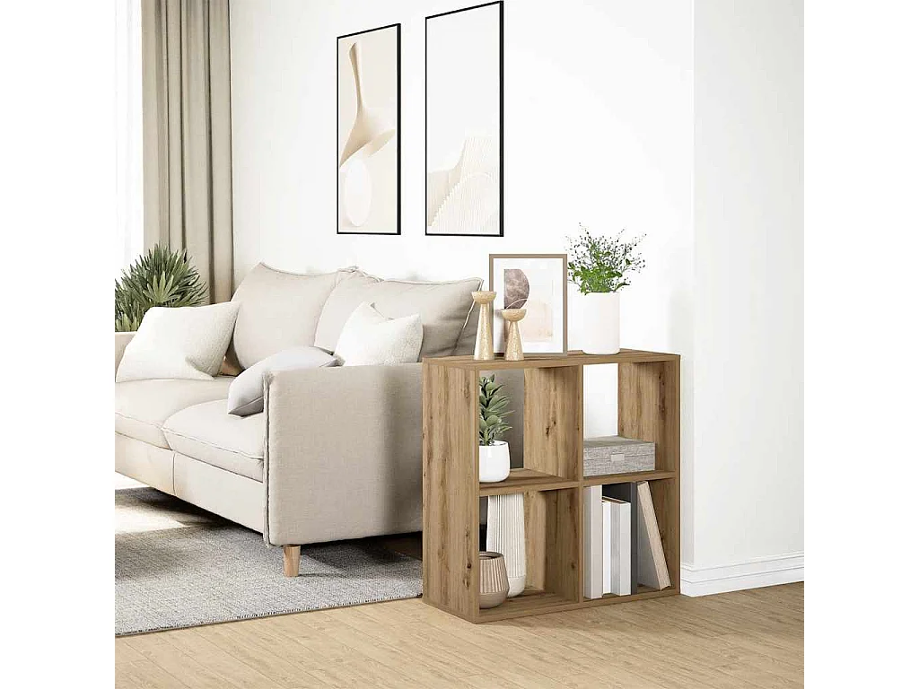 Étagère séparatrice de pièce chêne artisanal 69,5x29x69,5 cm