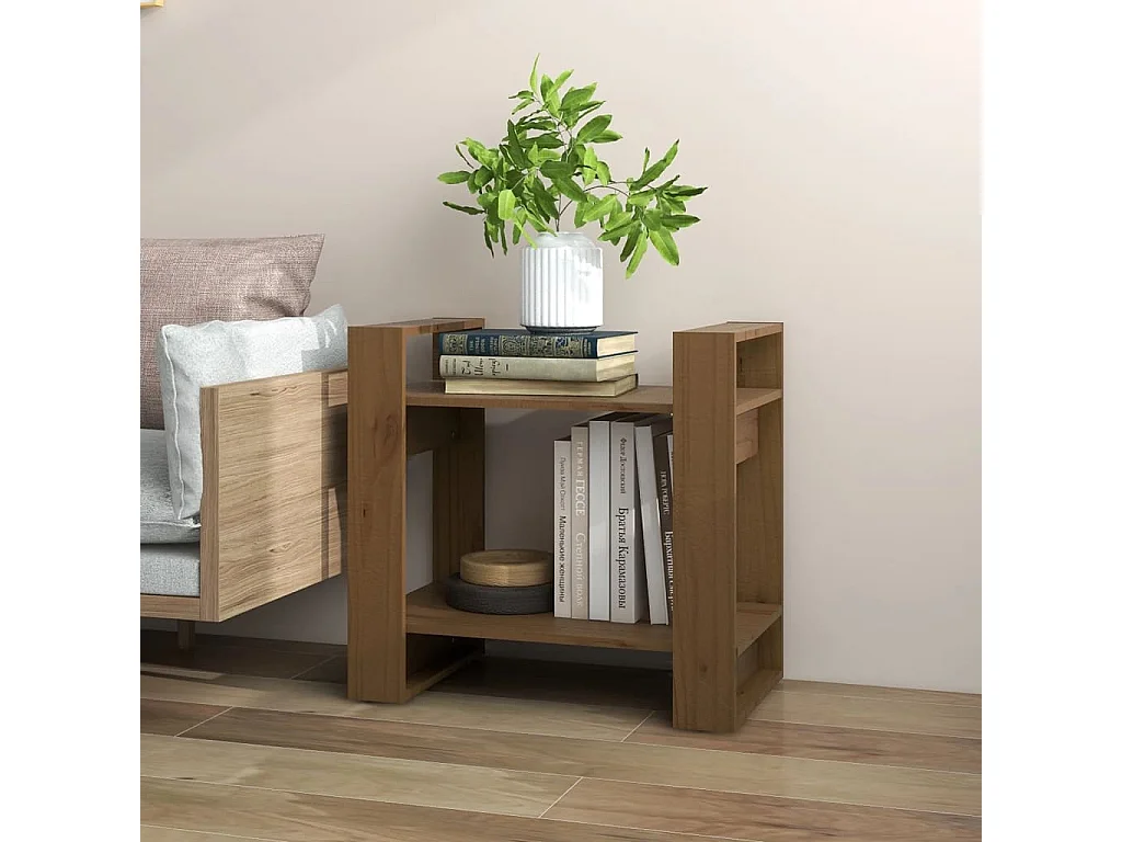 Boekenkast/Scheidingswand Honingbruin 60x35x57 cm Massief hout