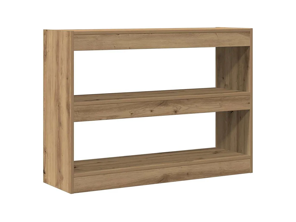 Bibliothèque/Séparateur de pièce - Chêne artisan - 100x30x72 cm - Fabriqué en bois d'ingénierie