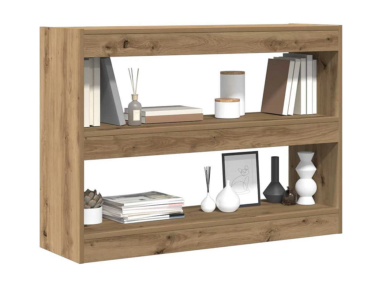 Bibliothèque/Séparateur de pièce - Chêne artisan - 100x30x72 cm - Fabriqué en bois d'ingénierie