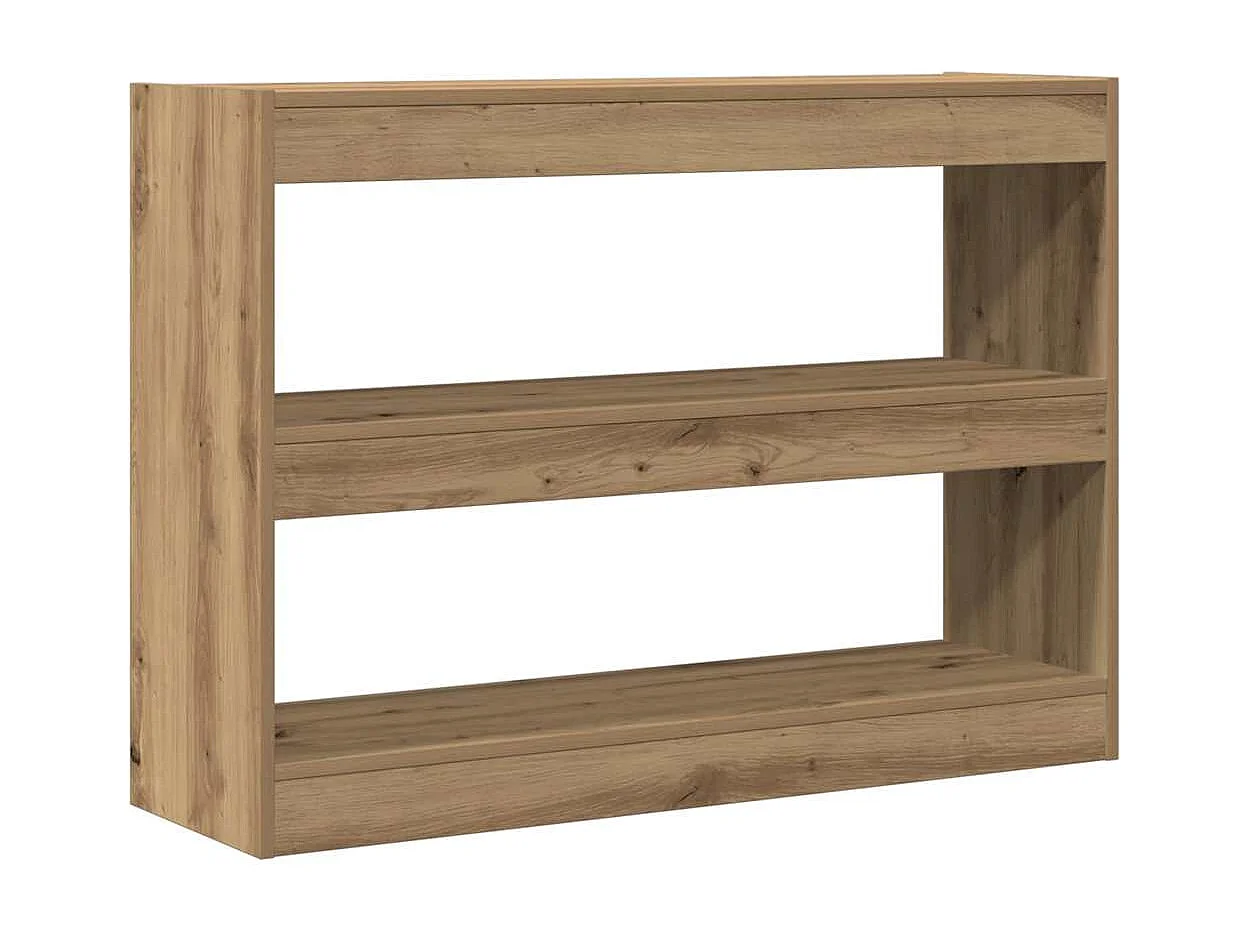 Bibliothèque/Séparateur de pièce - Chêne artisan - 100x30x72 cm - Fabriqué en bois d'ingénierie