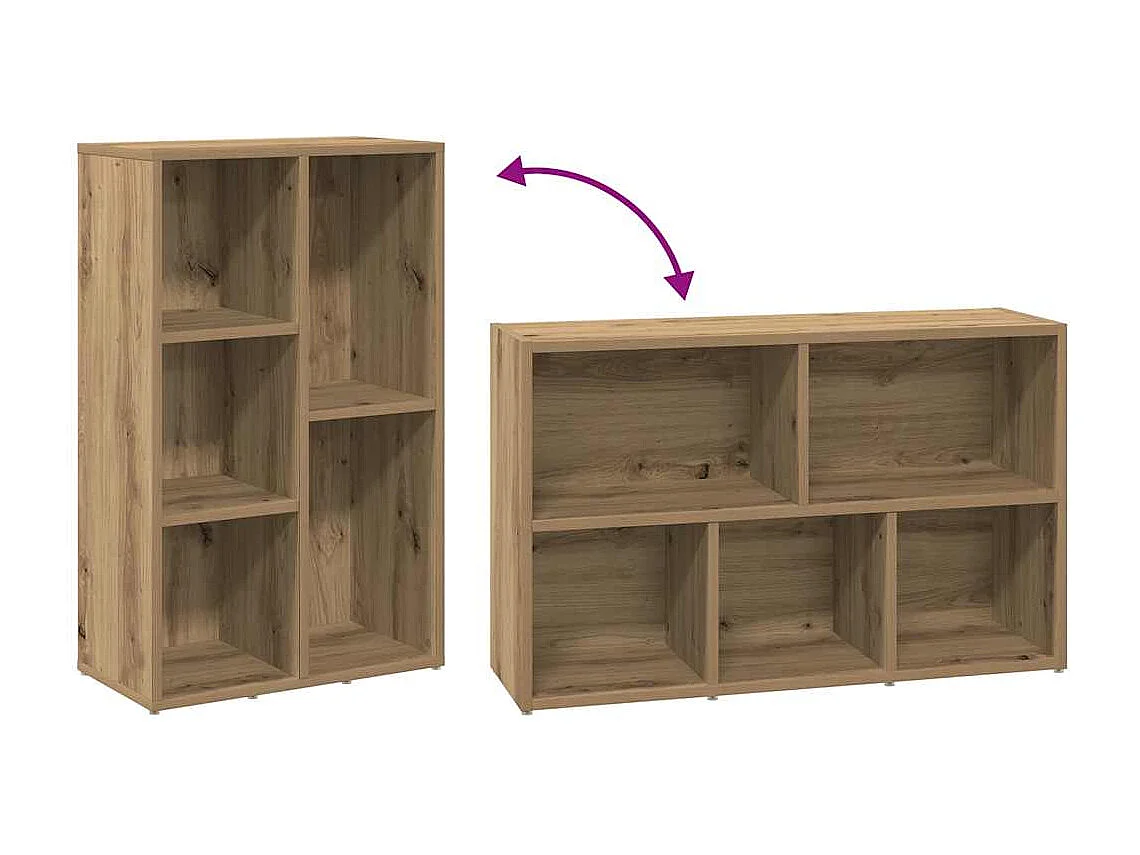 Bibliothèque chêne artisanal 50x25x80 cm bois d'ingénierie