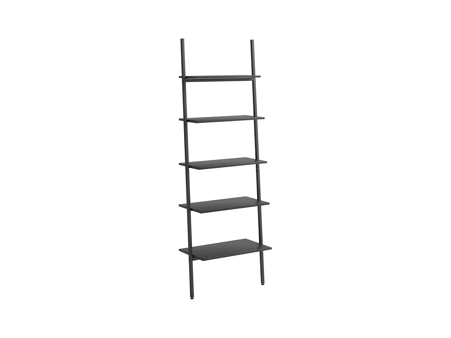 Scaffale inclinato a 5 ripiani nero 64x34x185,5 cm