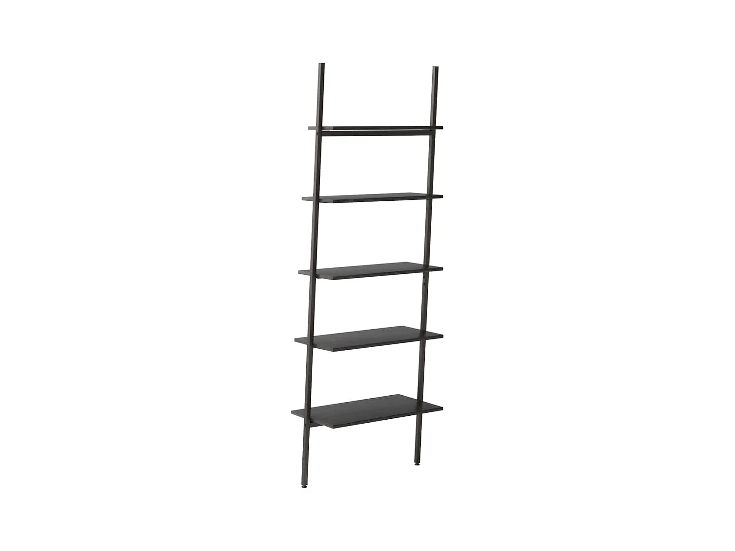 Scaffale inclinato a 5 ripiani nero 64x34x185,5 cm