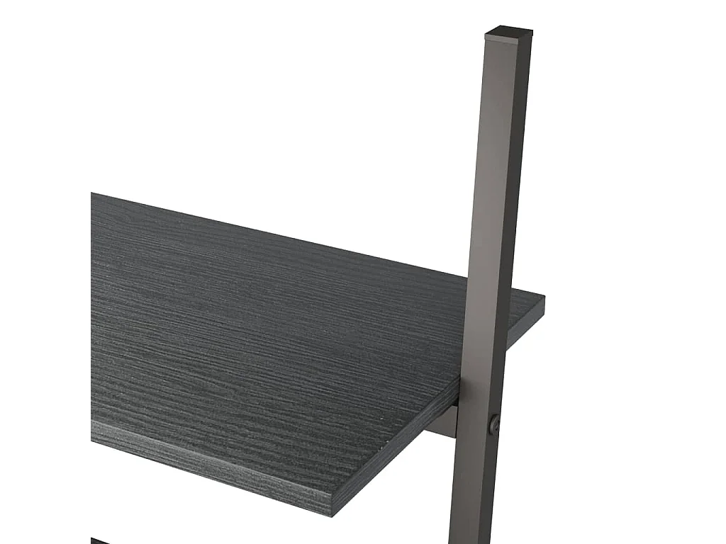 Scaffale inclinato a 5 ripiani nero 64x34x185,5 cm