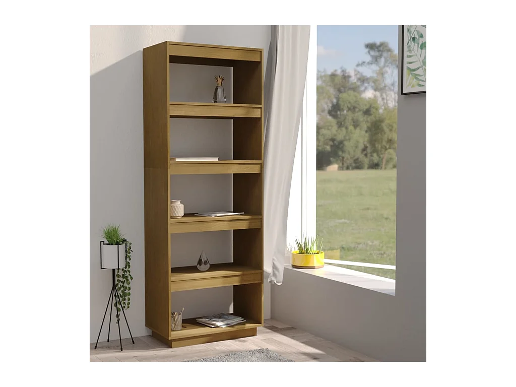 Bibliothèque/Séparateur de pièce Marron miel 60x35x167 cm Pin