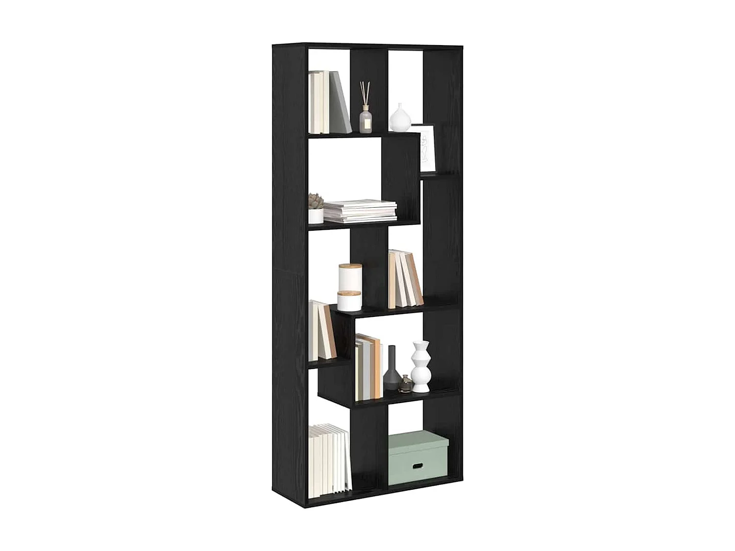 Bibliothèque séparatrice de pièce Chêne noir 67x25x161,5 cm Bois d'ingénierie