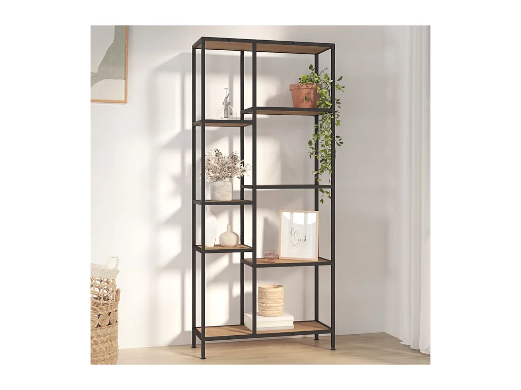 Boekenplank 80x30x180 cm Staal en bewerkt hout