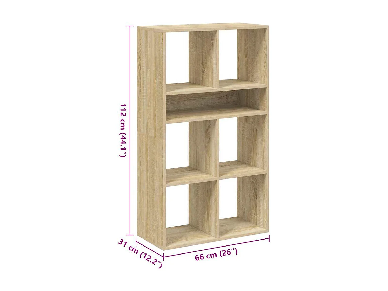 Bibliothèque chêne sonoma 66x31x112 cm bois d'ingénierie