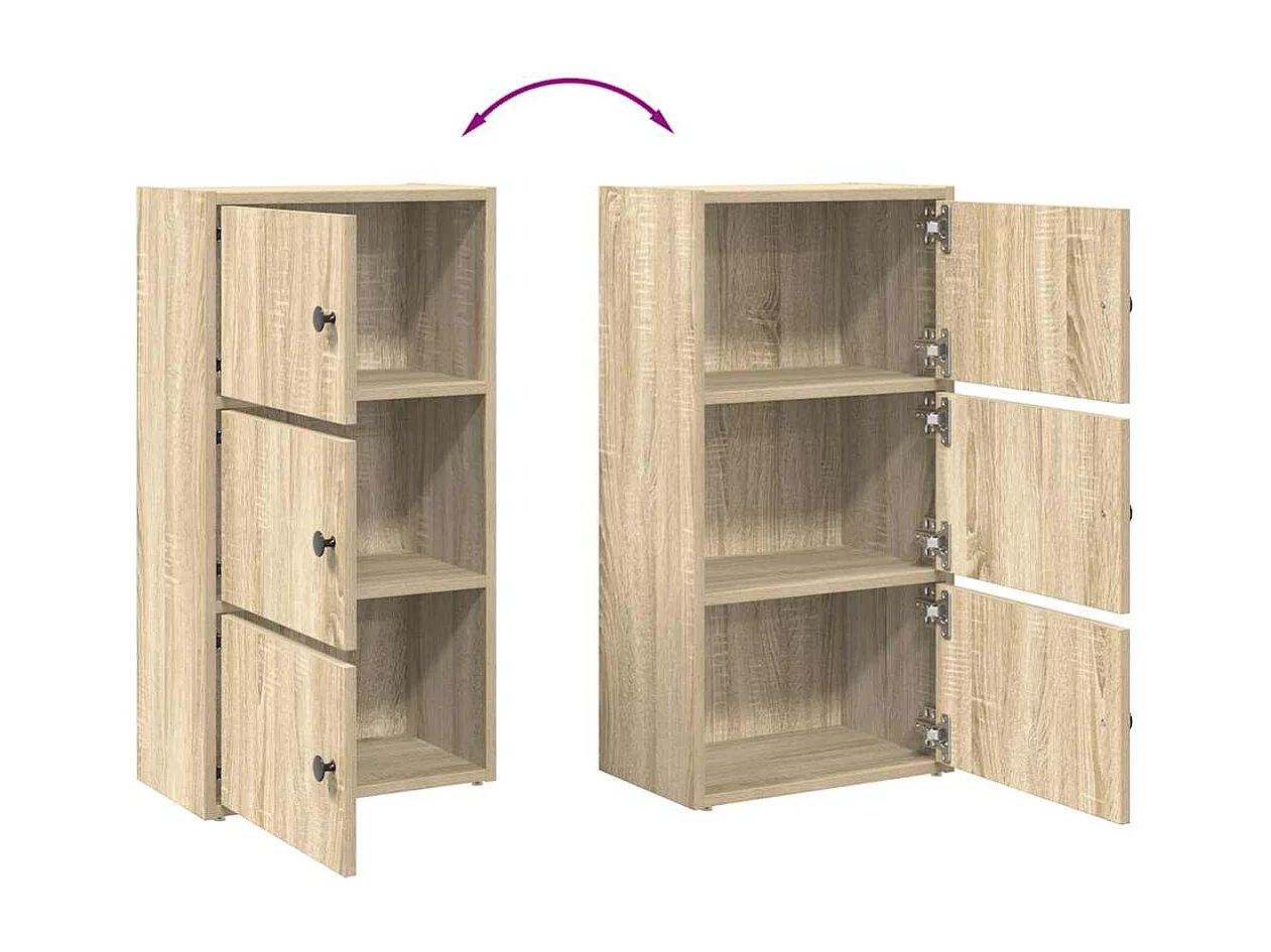 Bibliothèque chêne sonoma 40x24x77 cm bois d'ingénierie