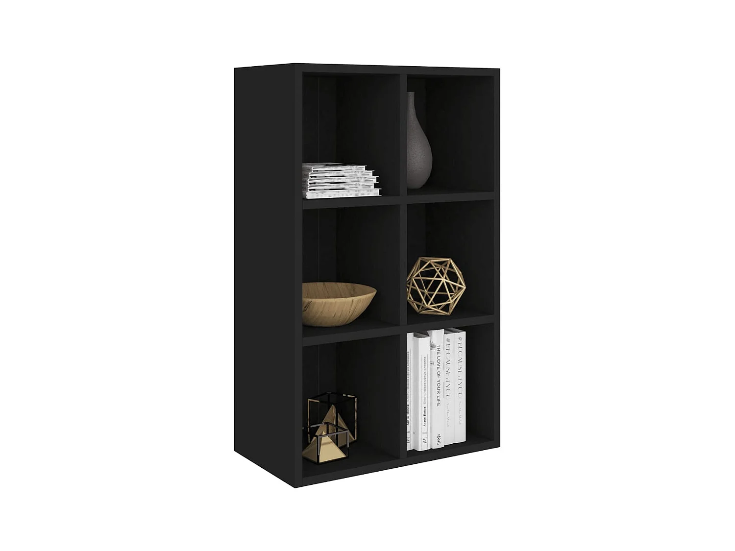 Zwarte boekenkast/dressoir 66x30x98 cm bewerkt hout