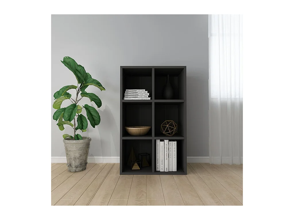 Bibliothèque/Buffet noir 66x30x98 cm bois d'ingénierie