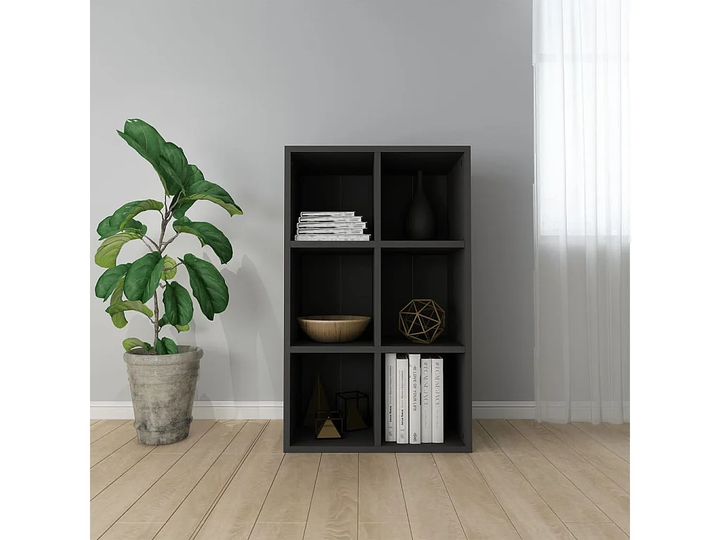 Librería/aparador negro 66x30x98 cm madera contrachapada