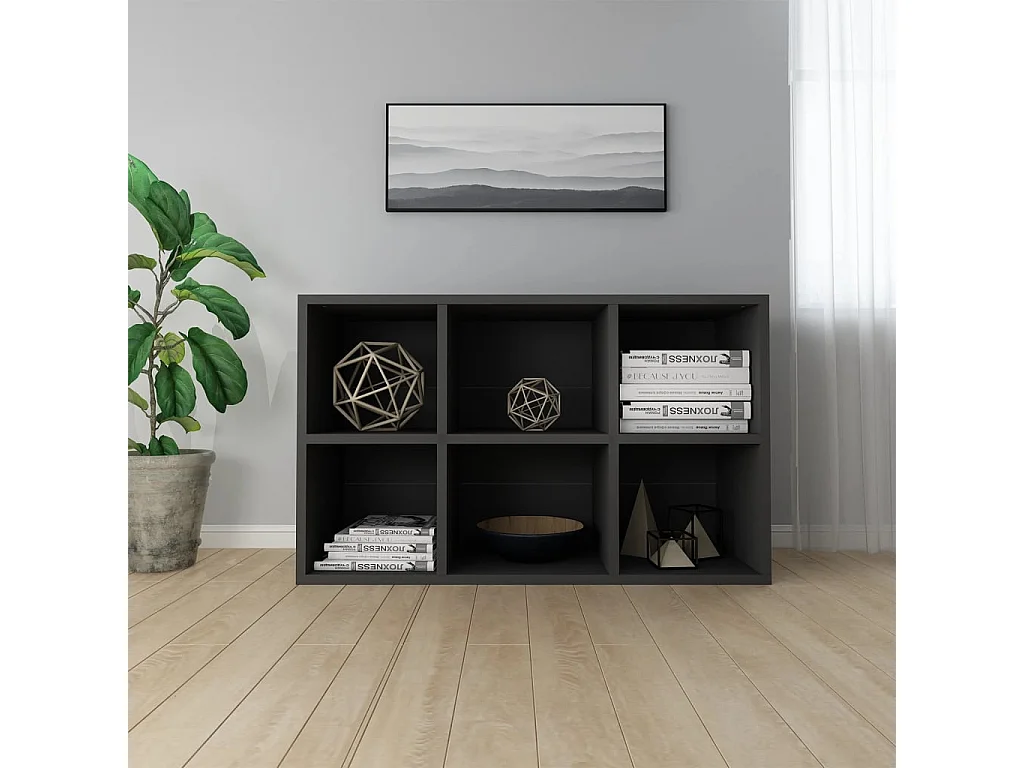 Librería/aparador negro 66x30x98 cm madera contrachapada