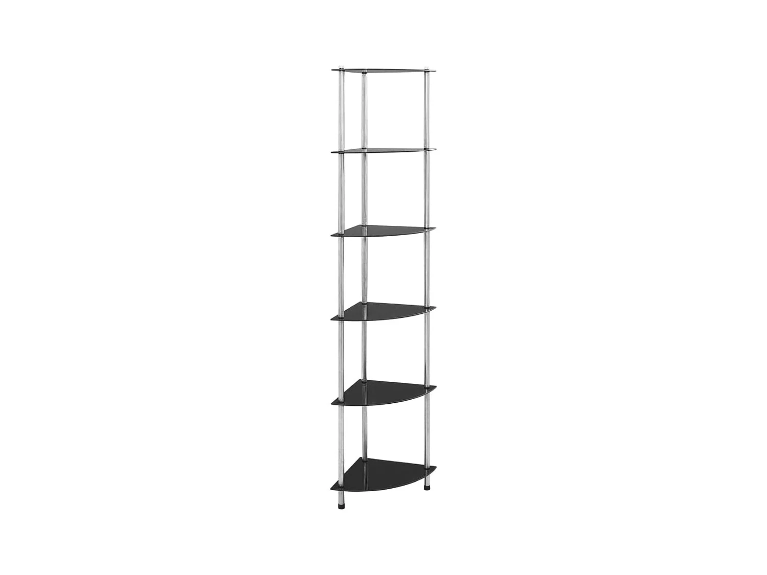 Estantería 6 niveles Negro 30x30x160 cm Cristal templado