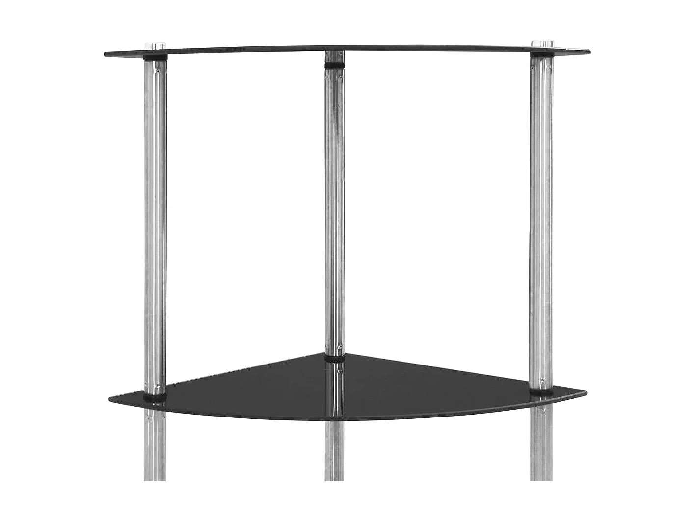 Étagère à 6 niveaux Noir 30x30x160 cm Verre trempé