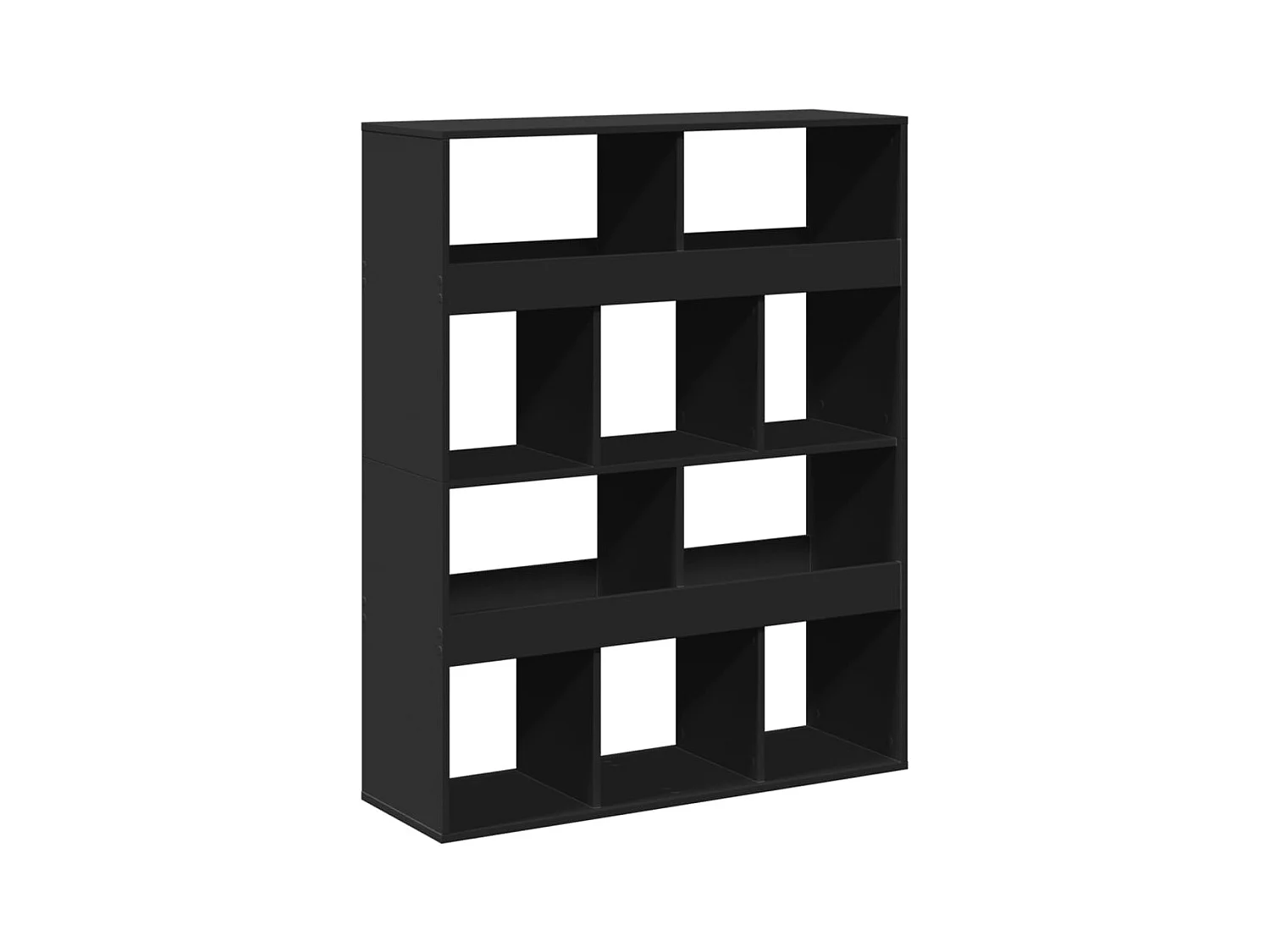 Parete divisoria nera 100x33x125,5 cm in legno ingegnerizzato