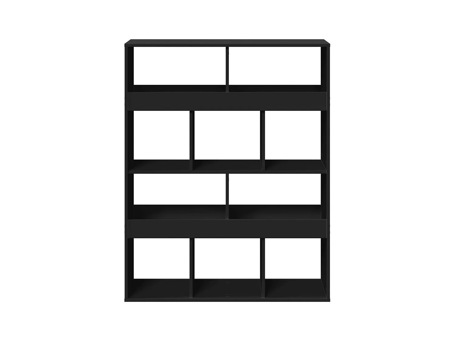 Parete divisoria nera 100x33x125,5 cm in legno ingegnerizzato