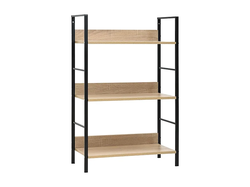 Librería de roble de 3 niveles 60x27,6x90,5cm madera de ingeniería