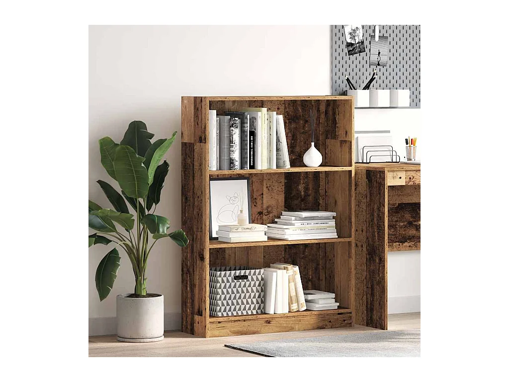 Bibliothèque vieux bois 80x24x109 cm bois d'ingénierie