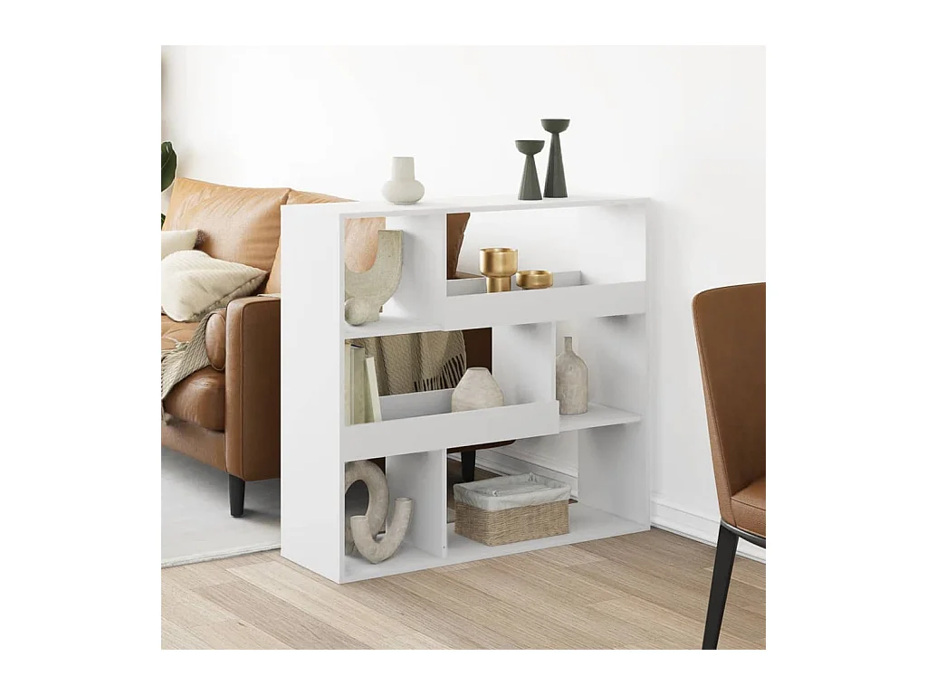 Parete divisoria bianca 100x33x94,5 cm in legno ingegnerizzato