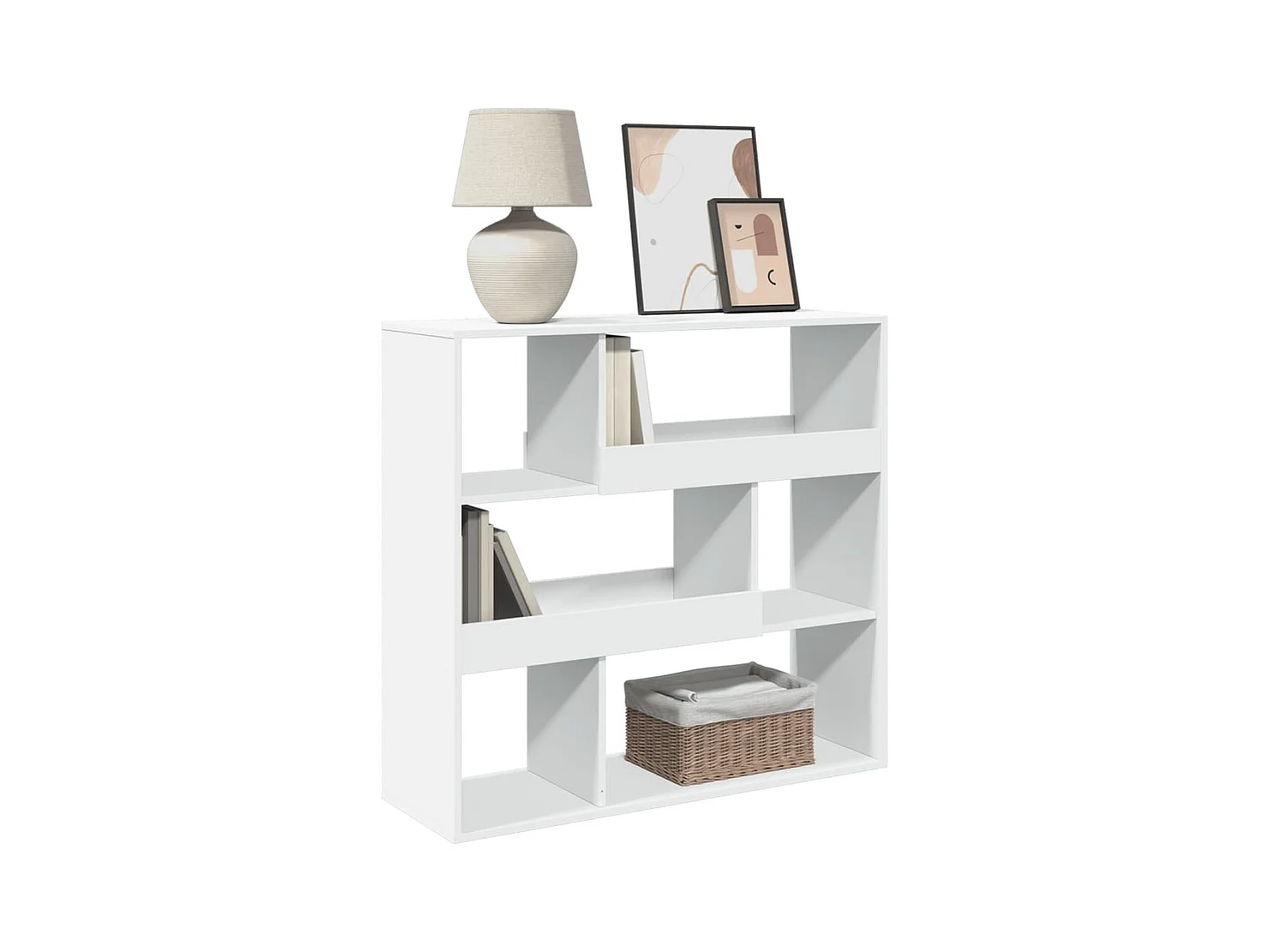 Parete divisoria bianca 100x33x94,5 cm in legno ingegnerizzato