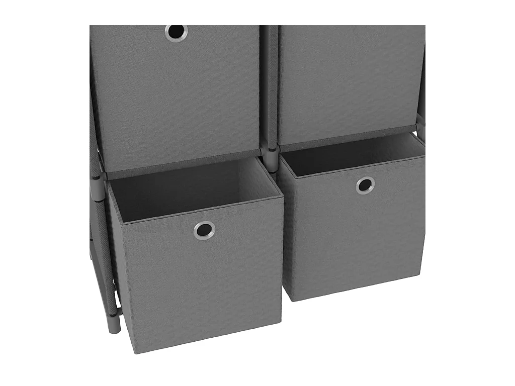 Étagère d'affichage 5 cubes et boîtes Gris 103x30x72,5 cm Tissu