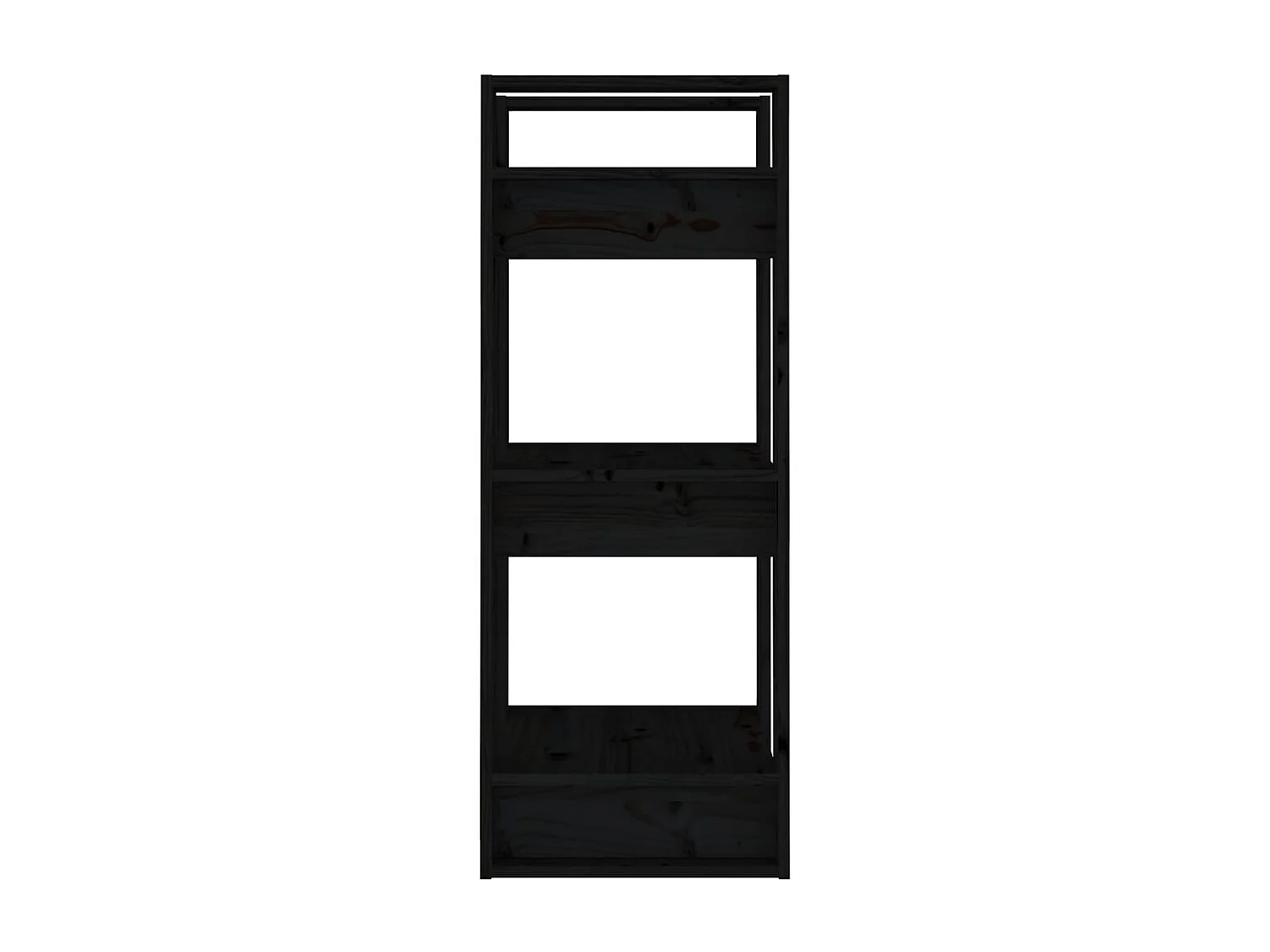 Bibliothèque/Séparateur de pièce Noir 41x35x91 cm Pin solide
