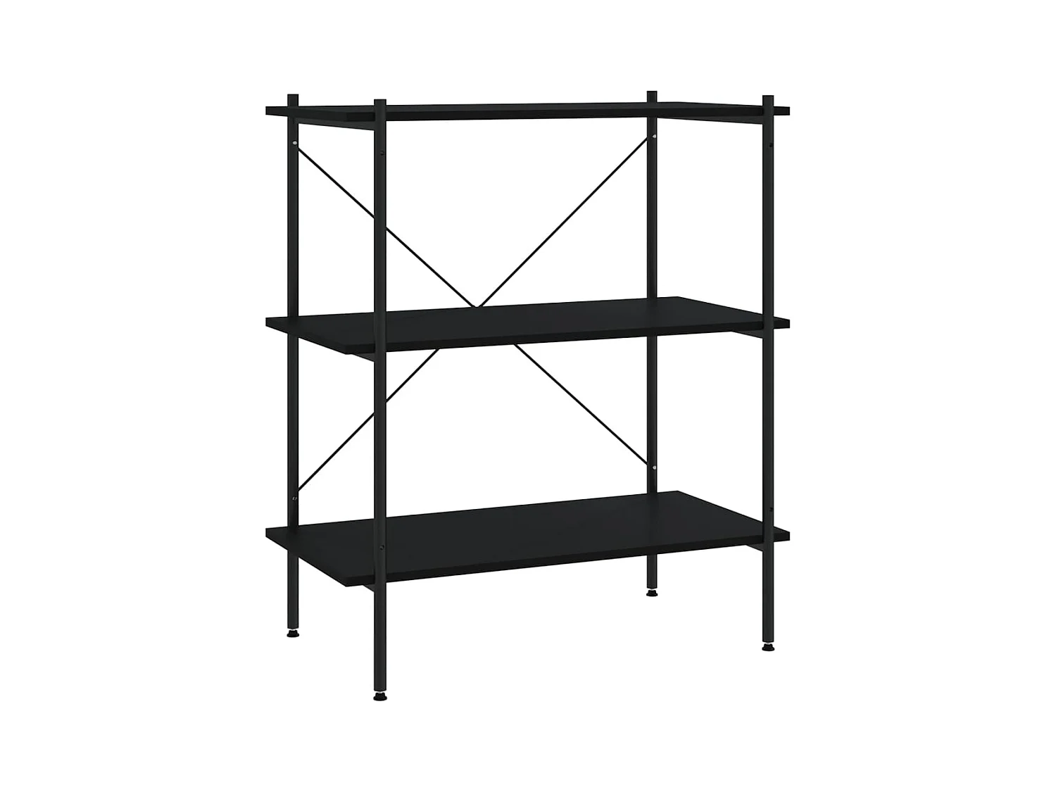 Étagère à 3 niveaux Noir 80x40x92 cm
