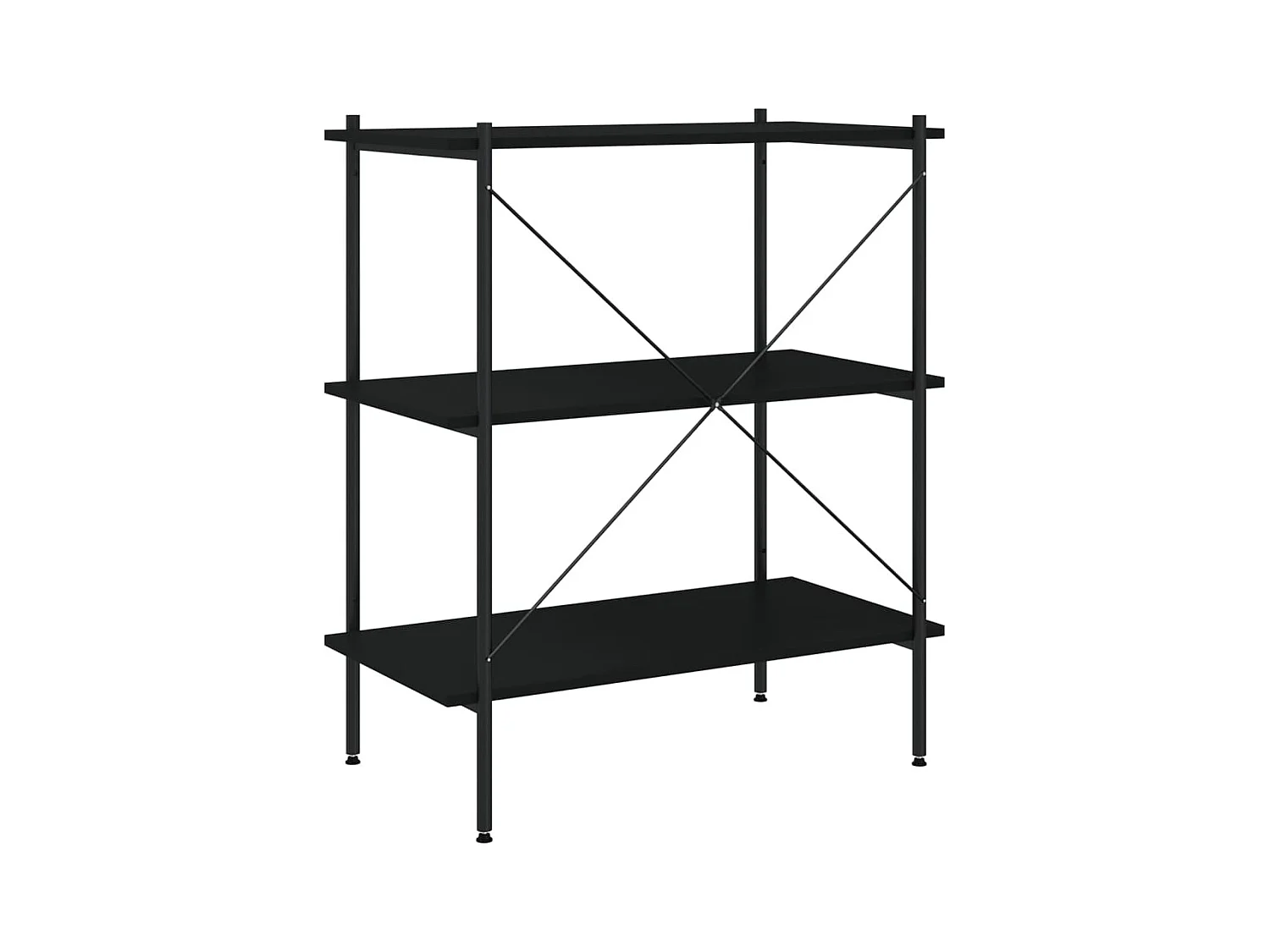 Étagère à 3 niveaux Noir 80x40x92 cm