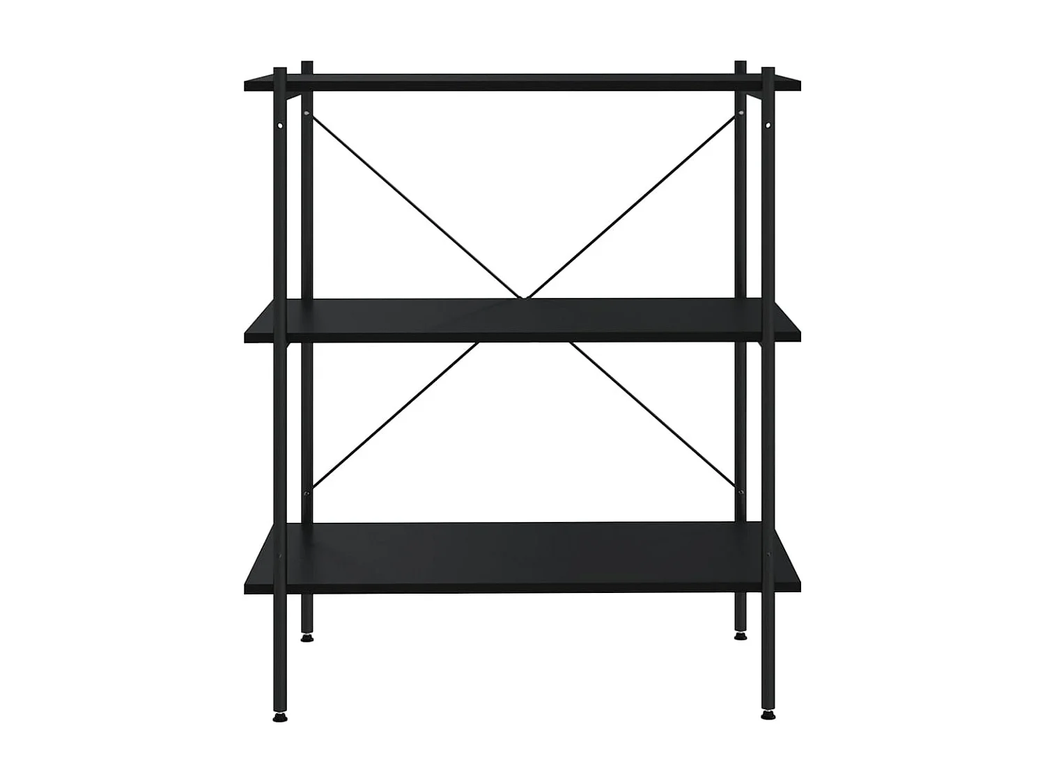 Scaffale a 3 ripiani Nero 80x40x92 cm