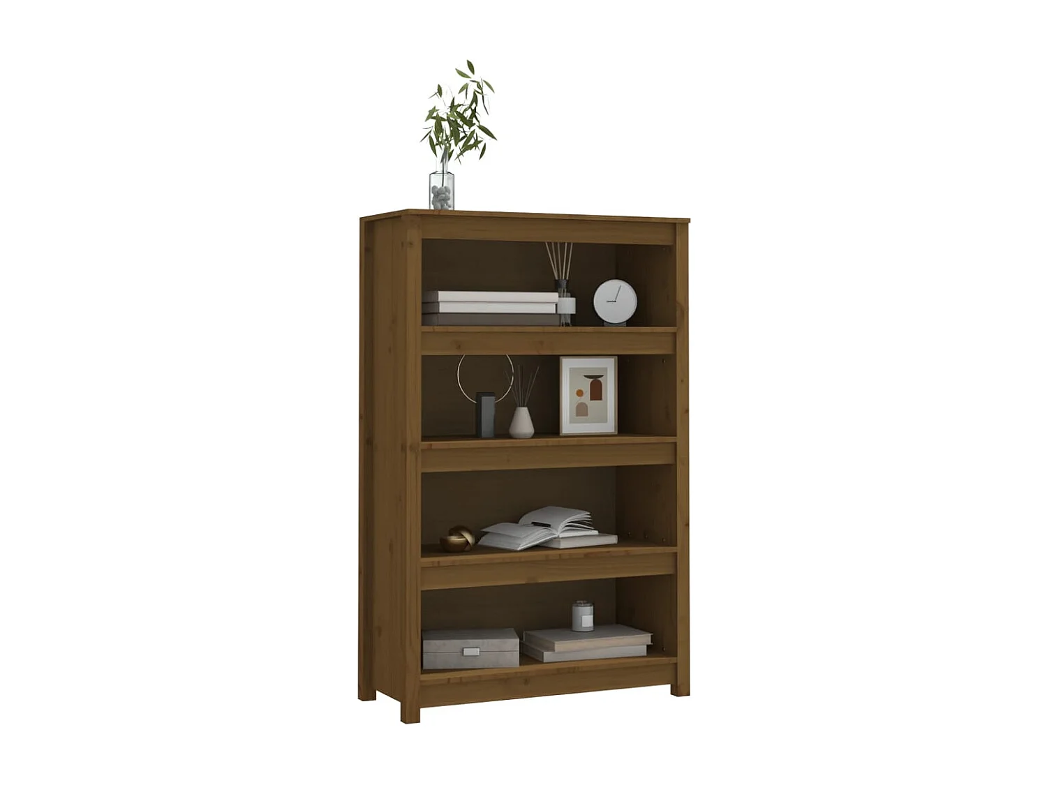 Bibliothèque Marron miel 80x35x126 cm Bois de pin massif