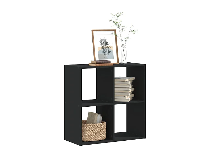 Librería negra 68,5x32x68,5 cm madera contrachapada