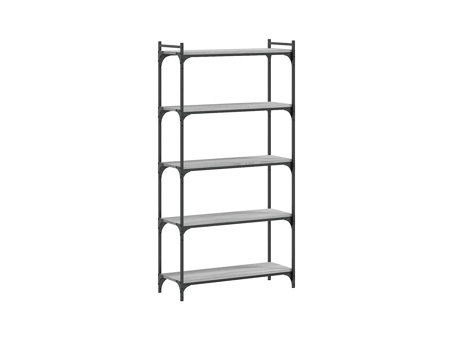 Bücherregal mit 5 Etagen, Sonoma-Grau, 80 x 30 x 154 cm
