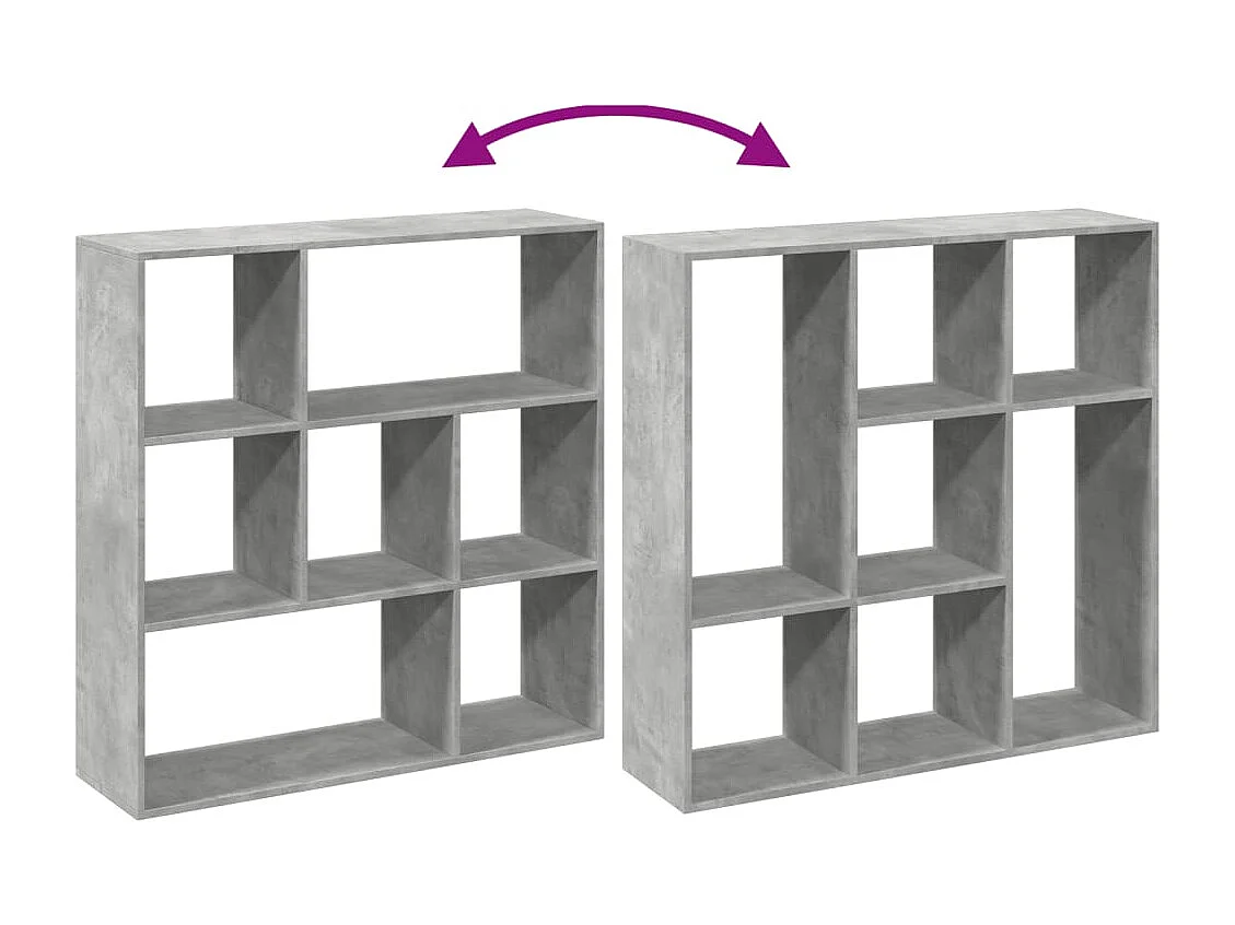 Betongrijze kamerverdelerplank 102x29x103,5 cm