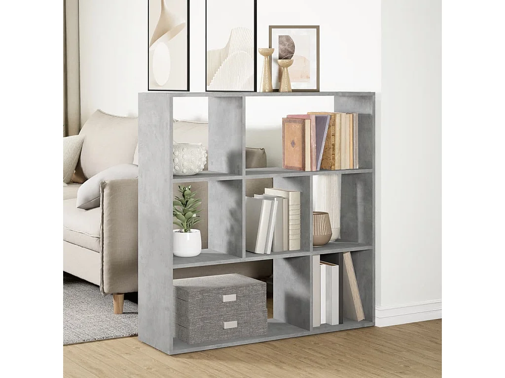 Mensola divisoria grigio cemento 102x29x103,5 cm