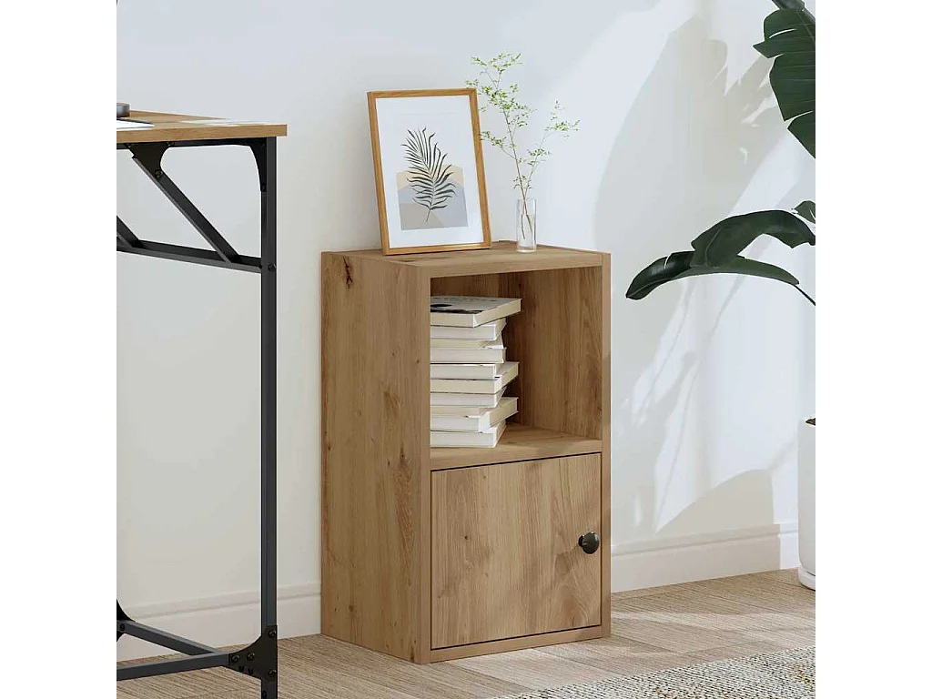 Bibliothèque chêne artisanal 31x24x52 cm bois d'ingénierie