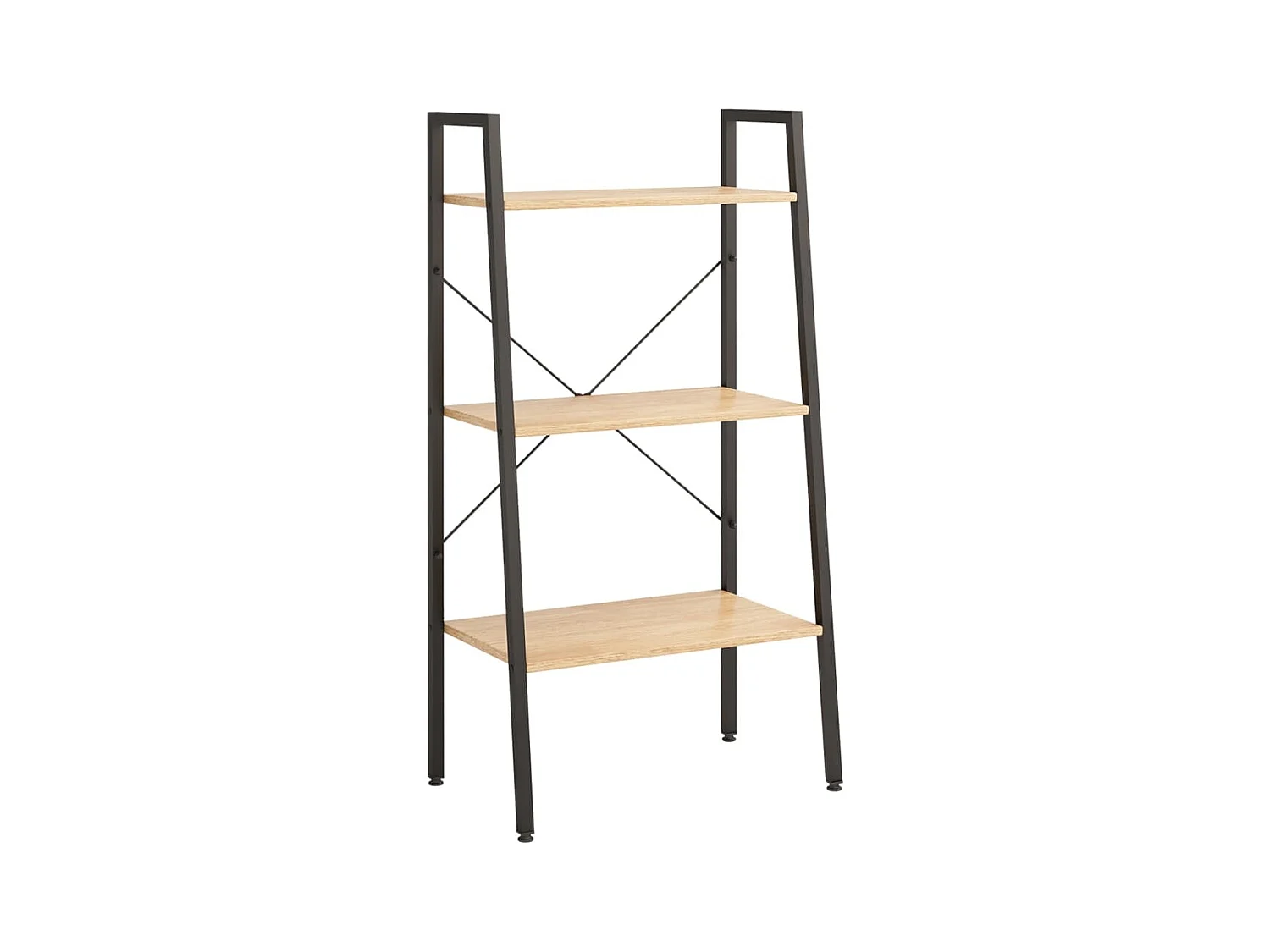 Étagère sur pied 3 niveaux Marron clair et noir 56x35x108 cm