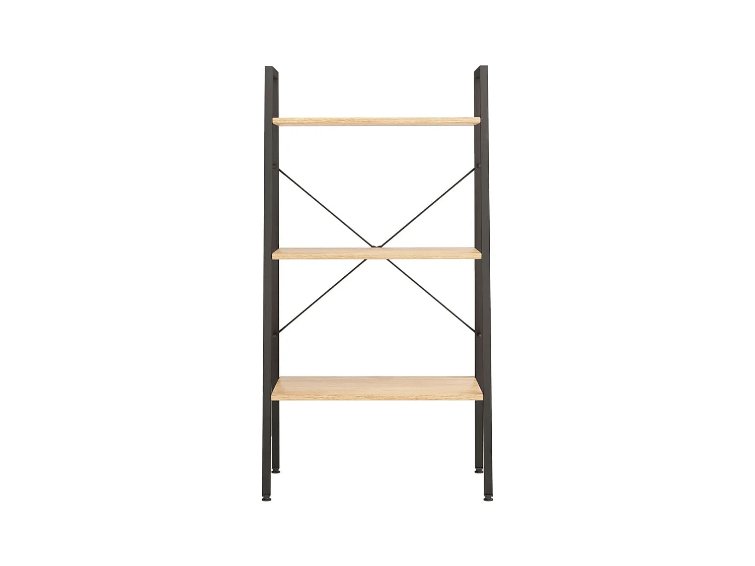 Étagère sur pied 3 niveaux Marron clair et noir 56x35x108 cm