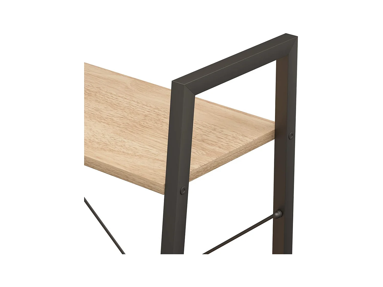 Étagère sur pied 3 niveaux Marron clair et noir 56x35x108 cm