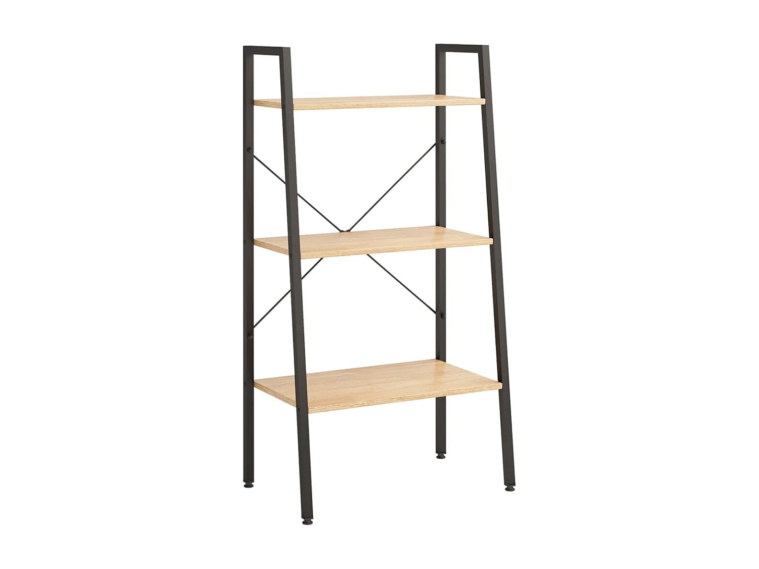 3-laags stellingkast Lichtbruin en zwart 56x35x108 cm